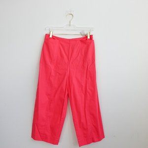 Pink Pants Women Medium High Waisted Straight Capri Stretch TALBOTS 8 Petite NWT